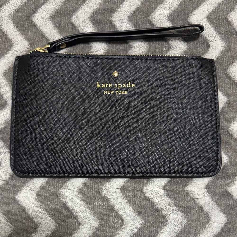 Kate Spade Black Leather Wristlet